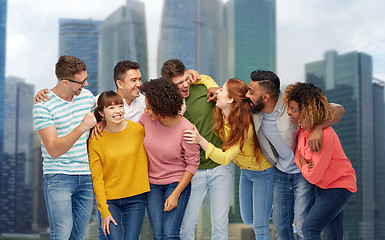 Image showing international group of happy laughing people