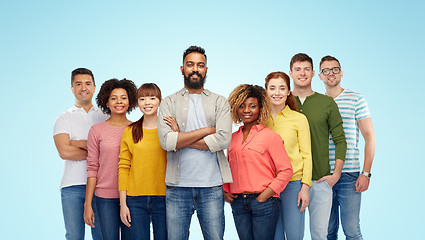 Image showing international group of happy smiling people