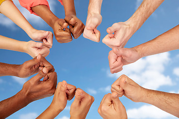 Image showing hands of international people showing thumbs up