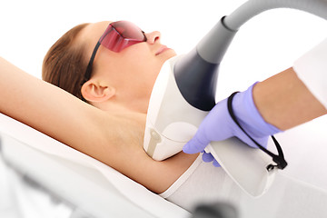 Image showing The treatment of laser hair removal