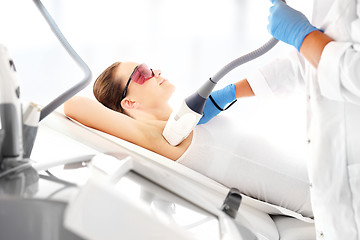 Image showing Woman on laser hair removal