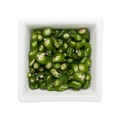 Image showing Sliced green chilli