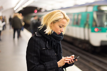 Image showing Woman on a subway station.