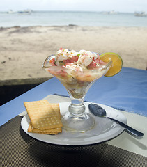 Image showing lobster ceviche photographed in Big Corn Island Nicaragua by bea