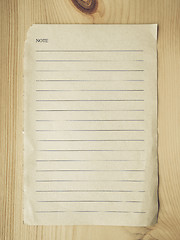 Image showing Vintage looking Blank note book page