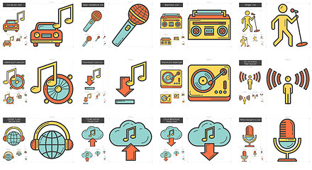 Image showing Music line icon set.