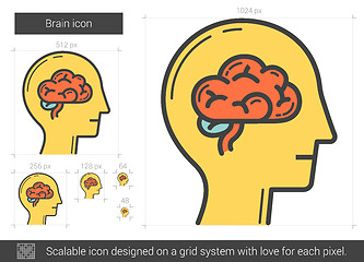 Image showing Brain line icon.