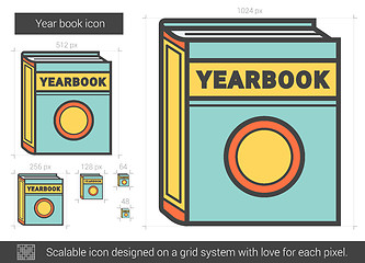 Image showing Year book line icon.