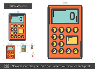 Image showing Calculator line icon.