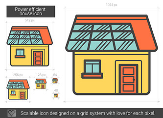 Image showing Power efficient house line icon.