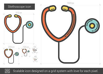 Image showing Stethoscope line icon.