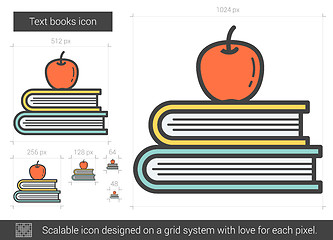 Image showing Text books line icon.