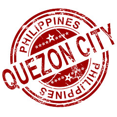 Image showing Red Quezon City stamp 