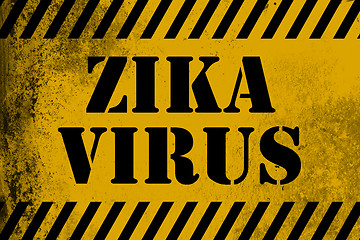 Image showing Zika Virus sign yellow with stripes