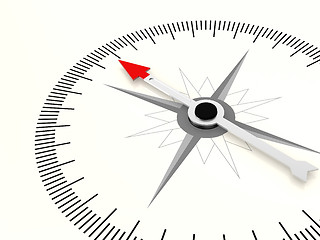 Image showing Red compass isolated