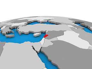 Image showing Lebanon on globe in red