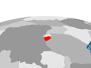 Image showing Burundi on globe in red