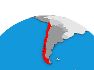 Image showing Chile on globe in red