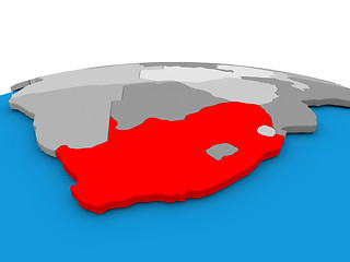 Image showing South Africa on globe in red