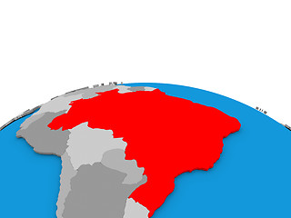 Image showing Brazil on globe in red