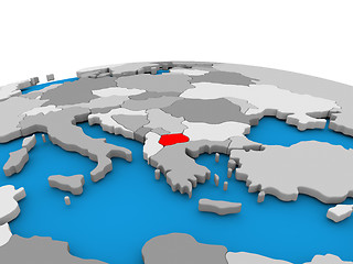 Image showing Macedonia on globe in red