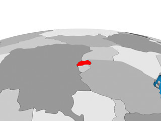 Image showing Rwanda on globe in red