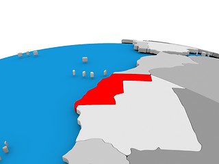 Image showing Western Sahara on globe in red