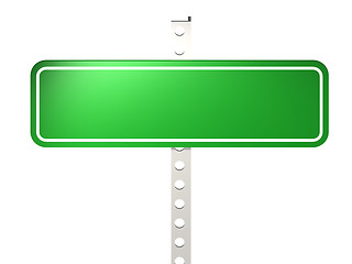 Image showing Green road sign isolated on white