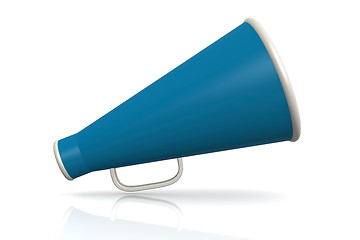Image showing Blue megaphone isolated on white