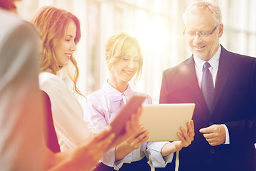 Image showing business people with tablet pc computers at office