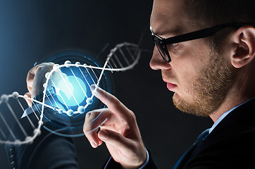 Image showing close up of businessman with smart watch