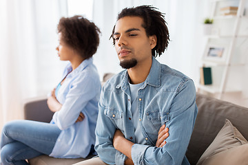 Image showing unhappy couple having argument at home