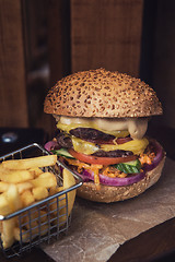 Image showing Big tasty burger