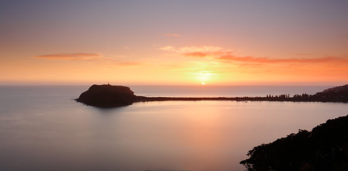 Image showing Sunrise over Barrenjoey and Pittwater Australia