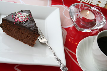 Image showing Piece of chocolate cake