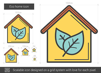 Image showing Eco home line icon.