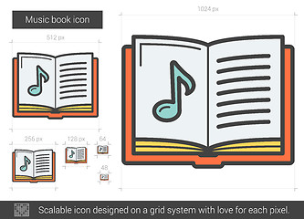 Image showing Music book line icon.