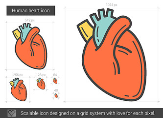 Image showing Human heart line icon.