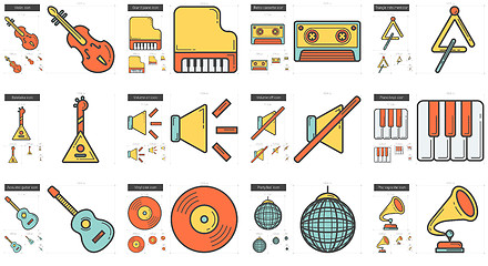 Image showing Music line icon set.