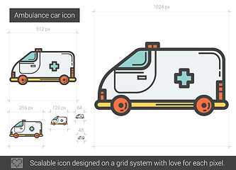 Image showing Ambulance car line icon.