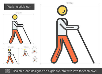 Image showing Walking stick line icon.