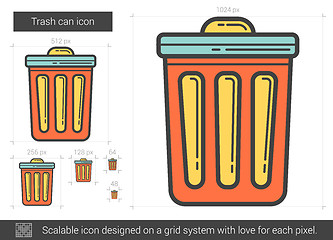 Image showing Trash can line icon.