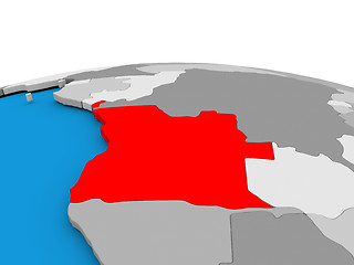 Image showing Angola on globe in red