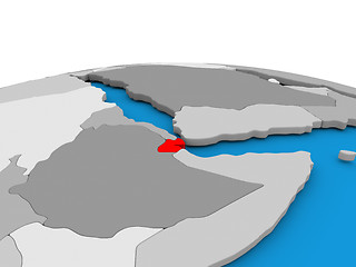 Image showing Djibouti on globe in red