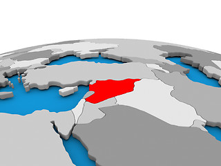 Image showing Syria on globe in red