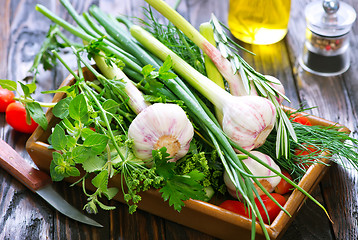 Image showing garlic and aroma herb