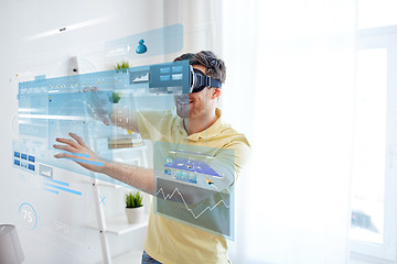 Image showing young man in virtual reality headset or 3d glasses