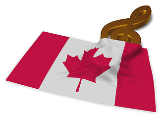 Image showing clef symbol and canadian flag - 3d rendering