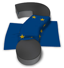 Image showing question mark and flag of the european union - 3d illustration