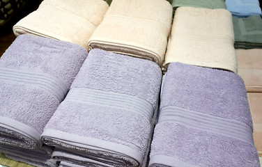 Image showing towels on shelves